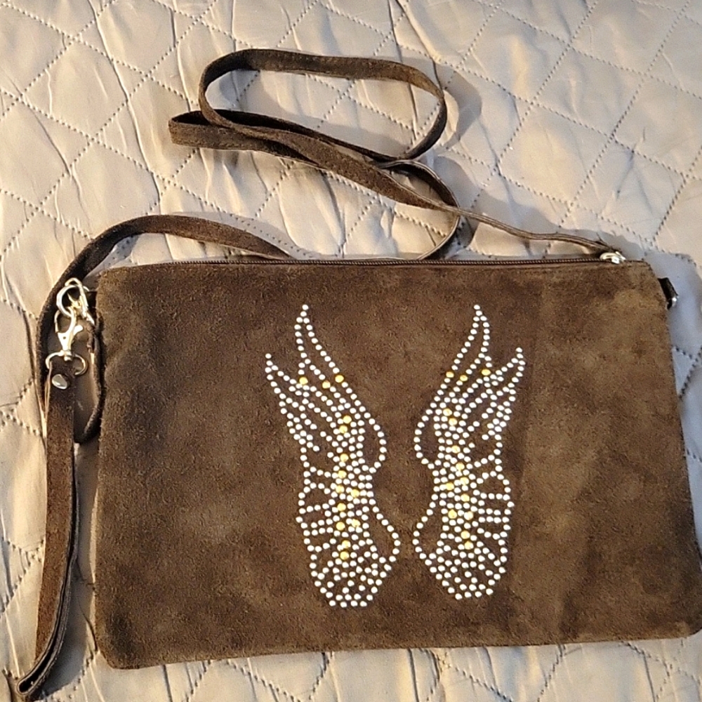 Genuine leather crossbody bag.  Unbranded.